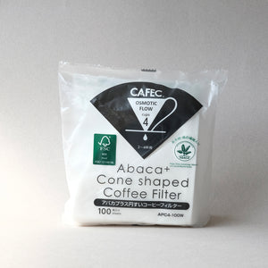 CAFEC Abaca + Cup 4 Cone Paper Filter | V60